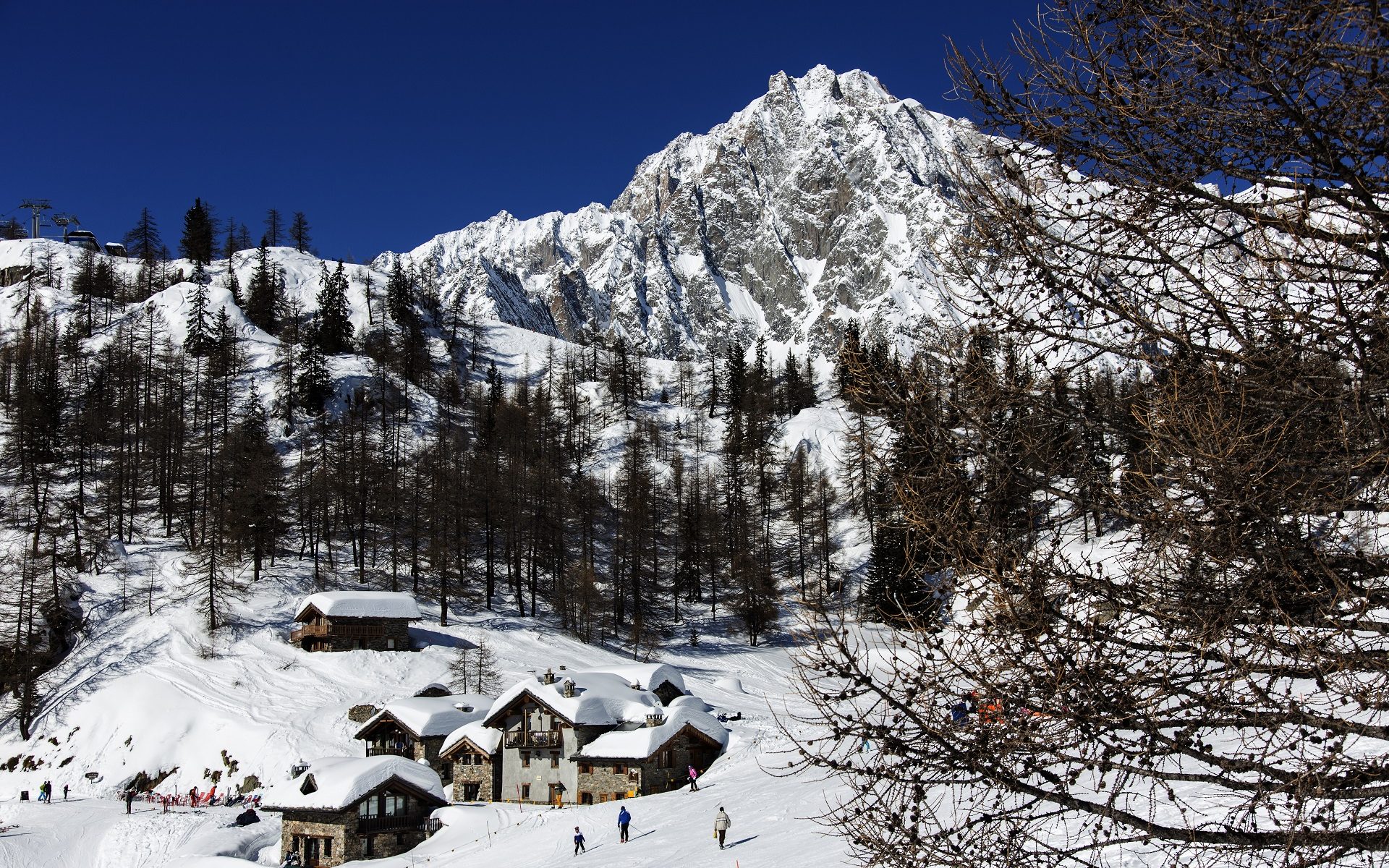 Courmayeur is nestled by the Mont Blanc