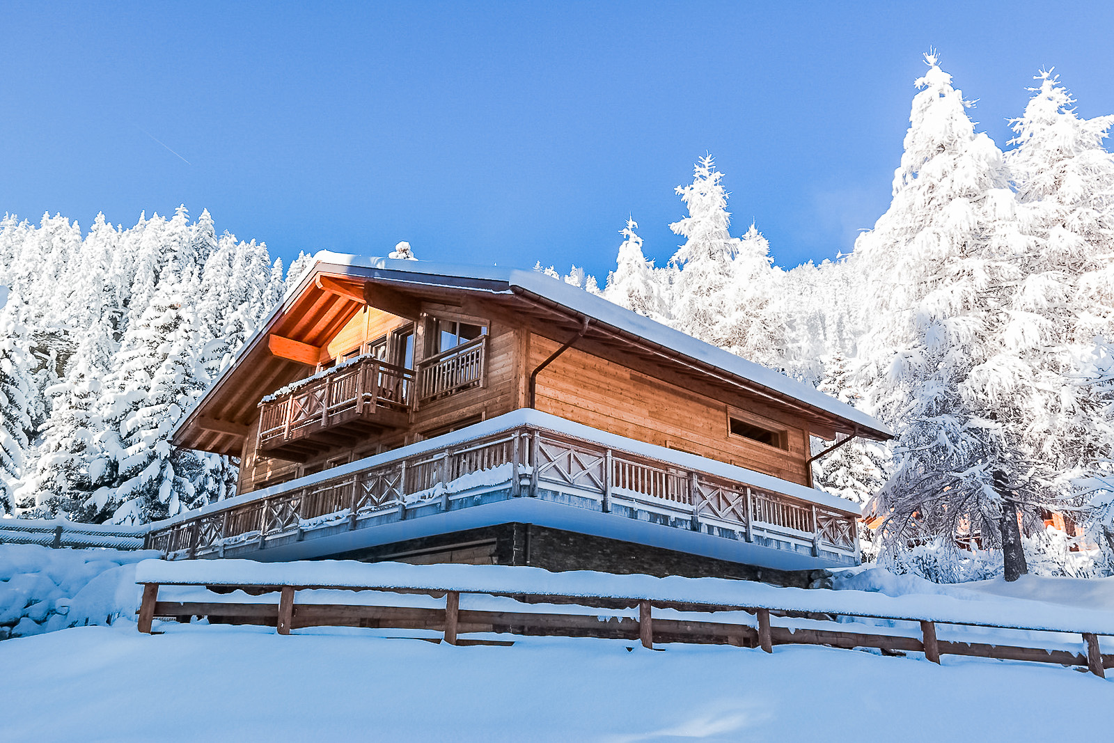 Exterior of one of the chalets of Crans Luxury Lodges, Crans Montana