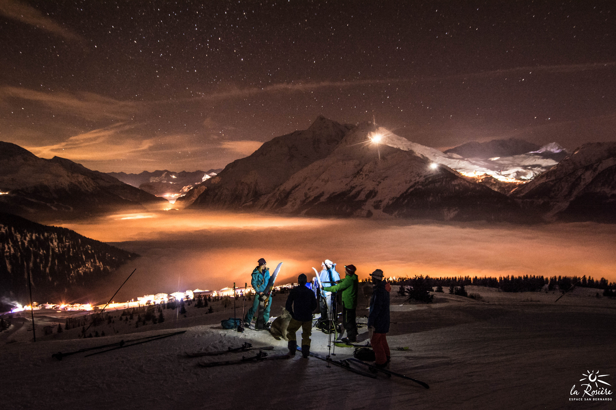 Night skiing at La Rosière