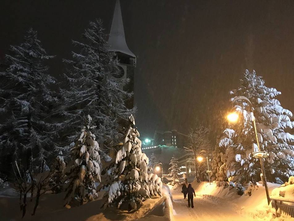 Zermatt under snow - photo from Zermatt's Facebook page. 