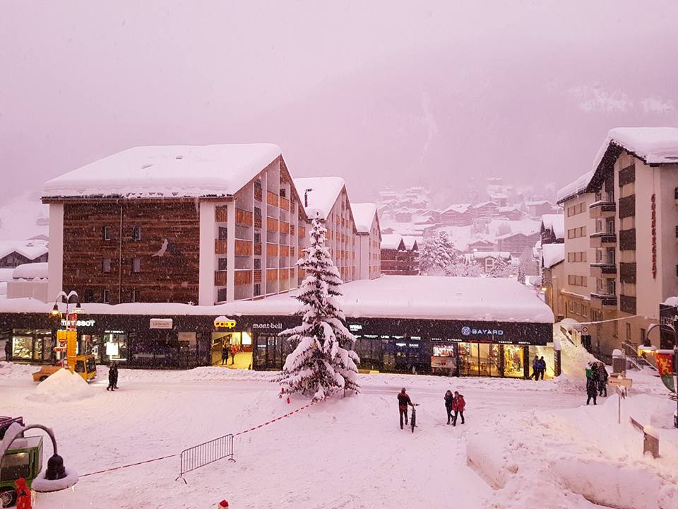 Zermatt this morning - photo from the Zermatt's Facebook page. 