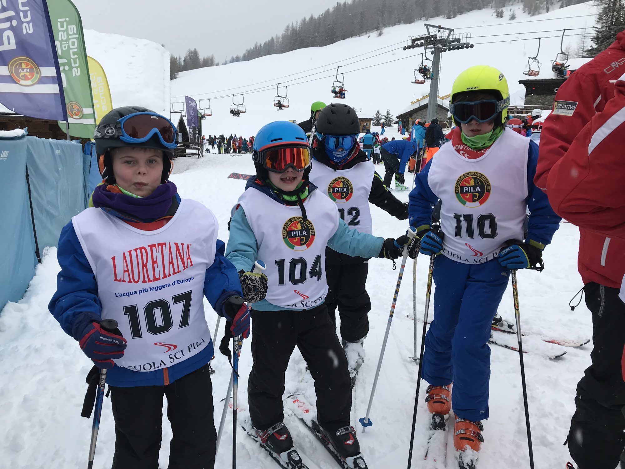 The boys ready with their racing tops to go racing. Photo by The-Ski-Guru.