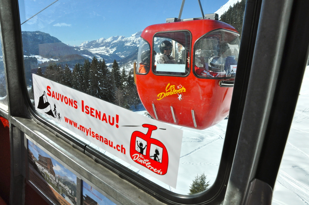 The message to save the Isenau lift - this was a major campaign that united all the people in the mountain village. 