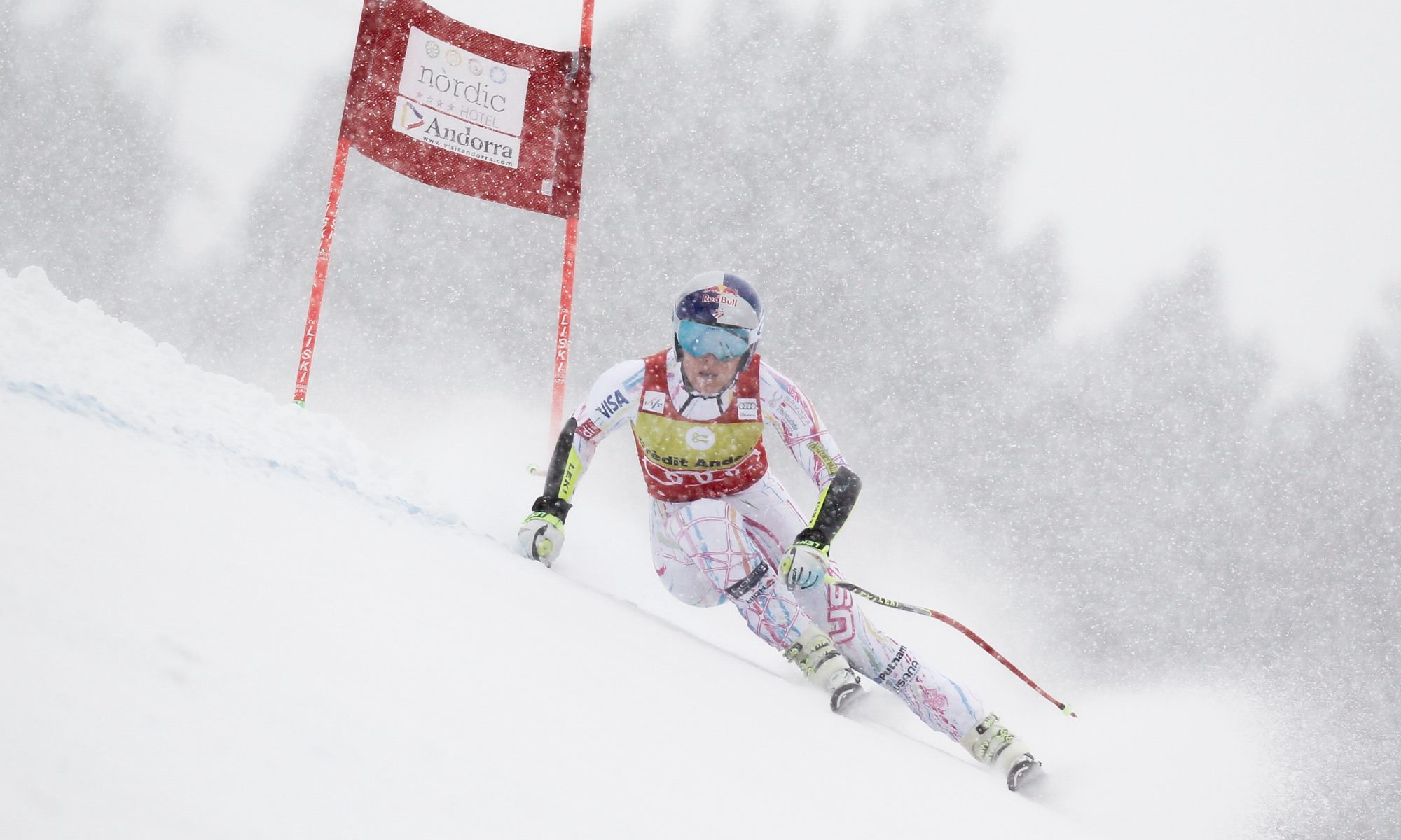 SOLDEU, ANDORRA - FEBRUARY 27: Lindsey Vonn of USA competes during the Audi FIS Alpine Ski World Cup WomenÕs Super-G on February 27, 2016 in Soldeu, Andorra. (Photo by Alexis Boichard/Agence Zoom)