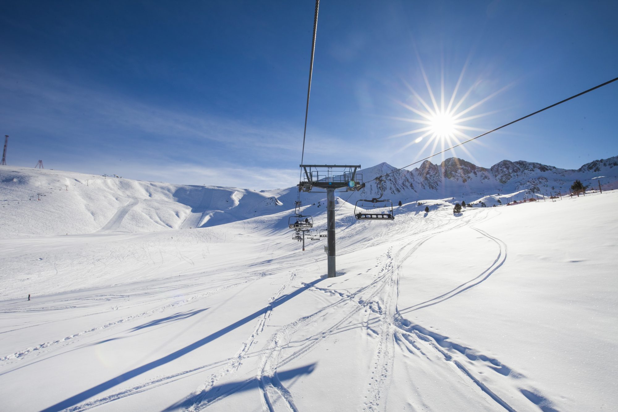 Shot of Grandvalira regions Soldeu- El Tarter- Grau.