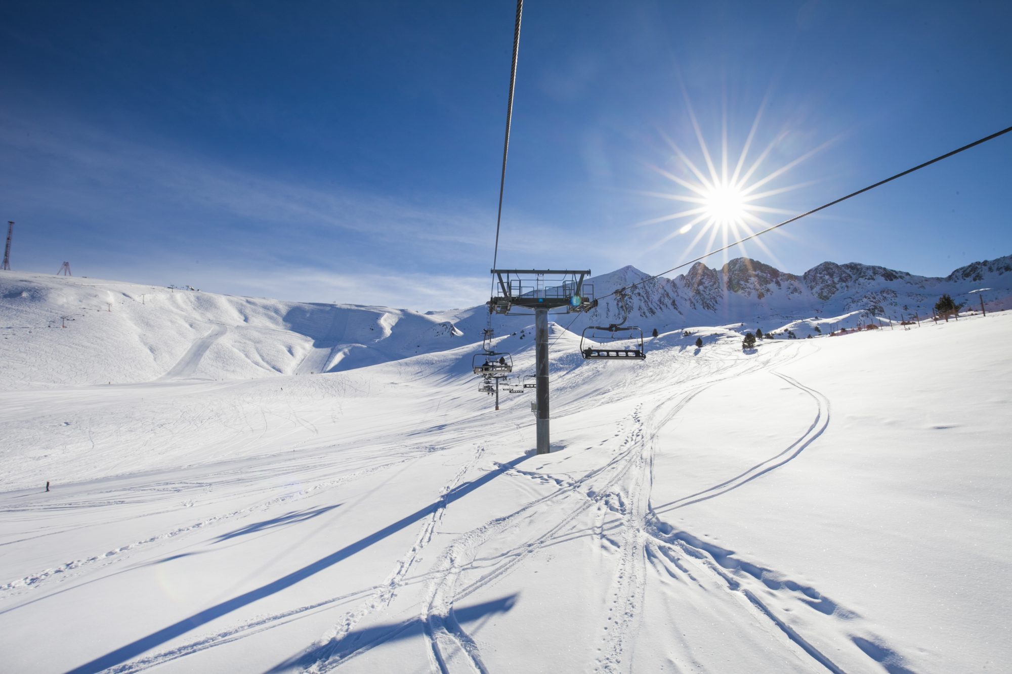 Shot of Grandvalira regions Soldeu- El Tarter- Grau. 