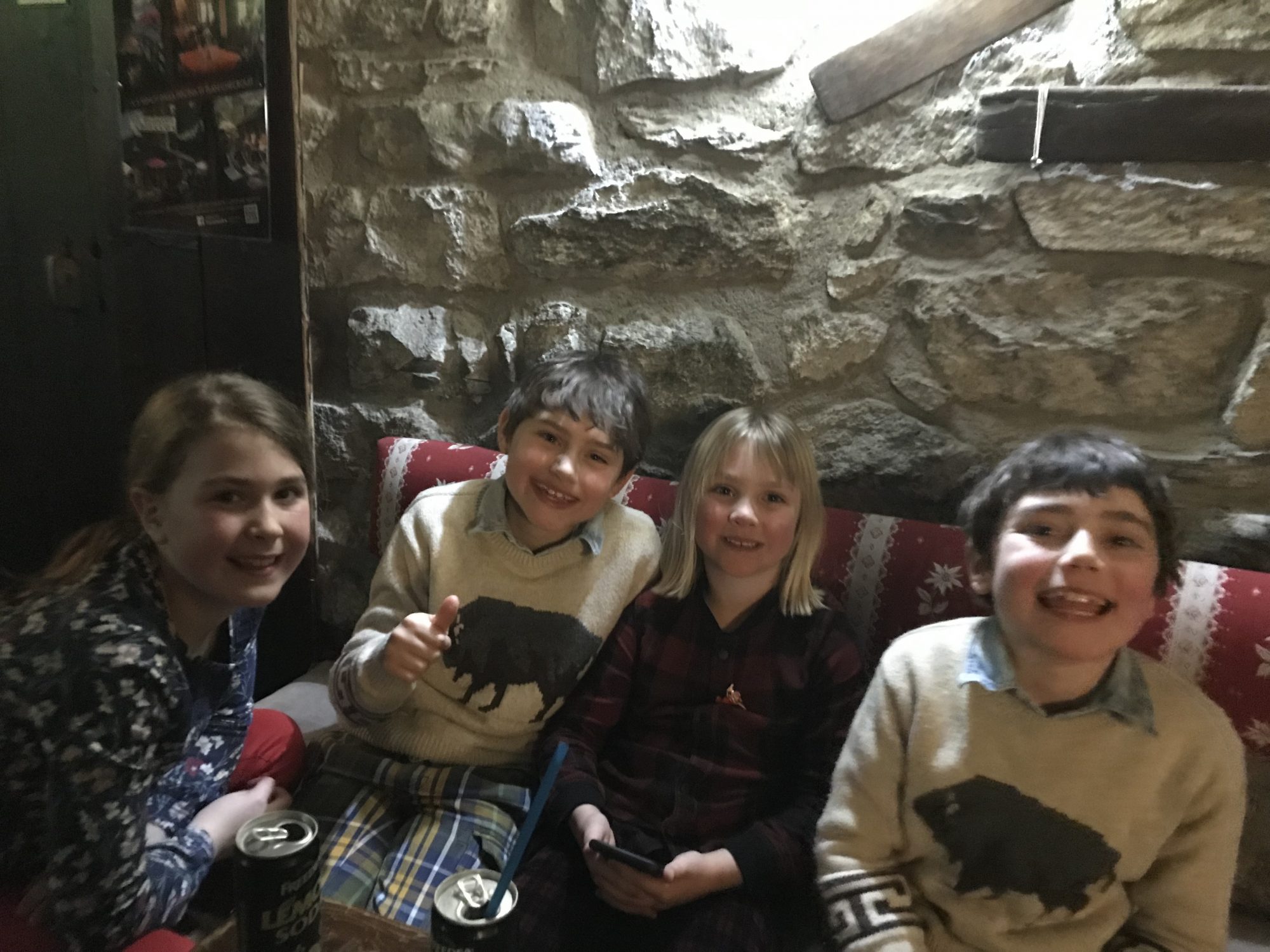The kids hanging out at Cafe des Guides pub- Photo by The-Ski-Guru. Last part of our family half term trip – Picture-perfect Courmayeur Mont Blanc.