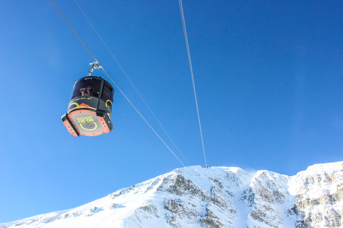 Big Mountain skiing in Big Sky Resort in Montana. Big Sky Resort is part of the Mountain Collective Pass 