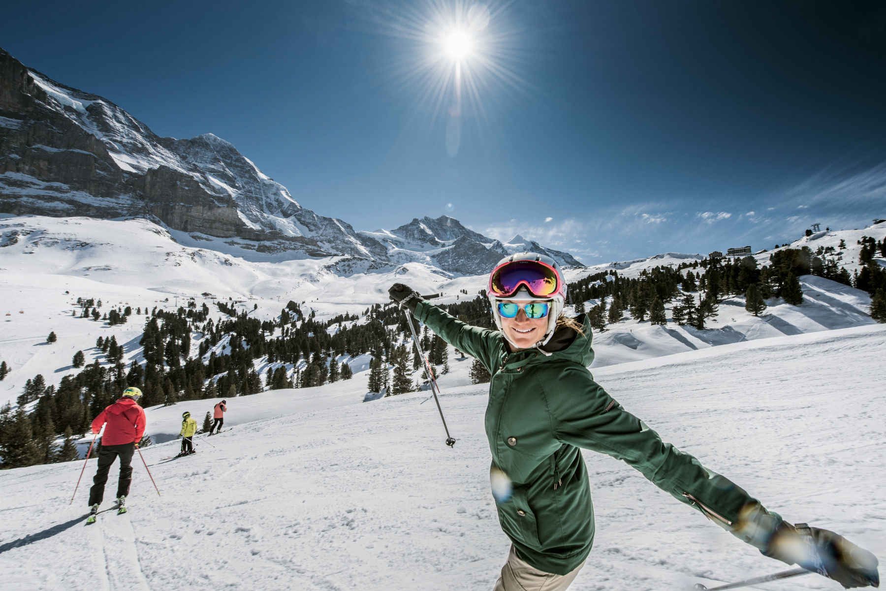 Top 4 - Kleine Scheidegg skiing in the Jungfrau. Photo: Jungfrau Region. After discussions, Schilthorn remains a member of the Top4 ski pass.