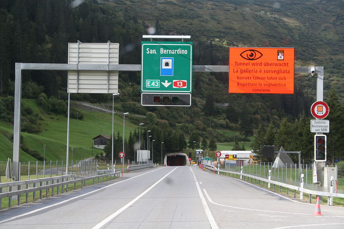 San Bernardino tunnel at the east of Switzerland was closed due to a fire, which brought massive queues at the Gotthard tunnel this past weekend. GOTTHARD TAILBACKS: Alpine tunnel closure causes major holiday traffic disruption. 