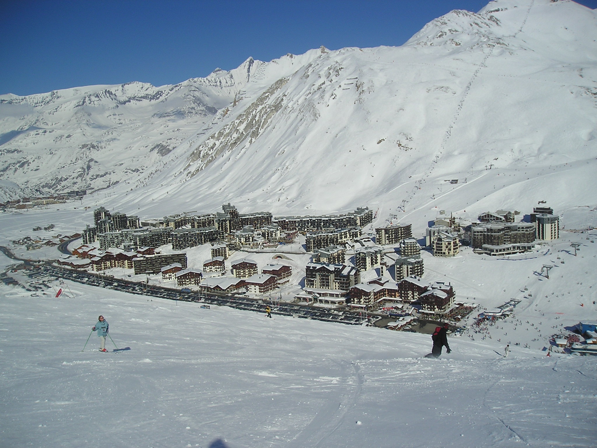 Tignes in its splendour, a very popular resort for British skiers. 