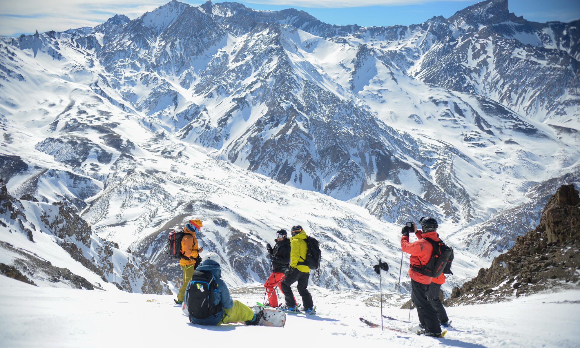Las Leñas peak in the background, that triangle shape on the right hand side of the picture - the expanse of Las Leñas is incredible! - Photo by Las Leñas ski resort. Focus on South American Ski Resorts- High Andes: Valle Nevado, Portillo and Las Leñas – Chile and Argentina