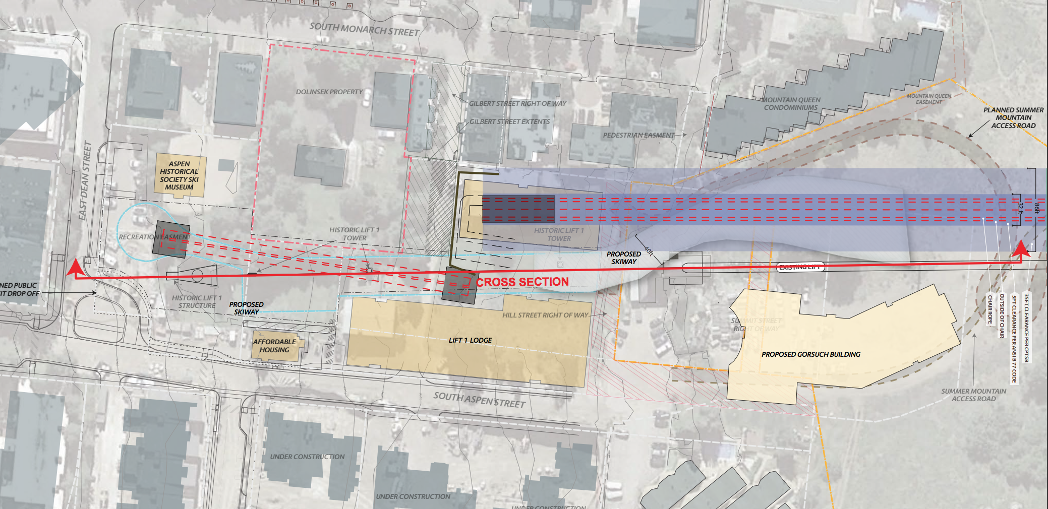 Proposed Lift 1A- Aspen Mountain off Dean Street. Graph by Aspen Public Radio. 