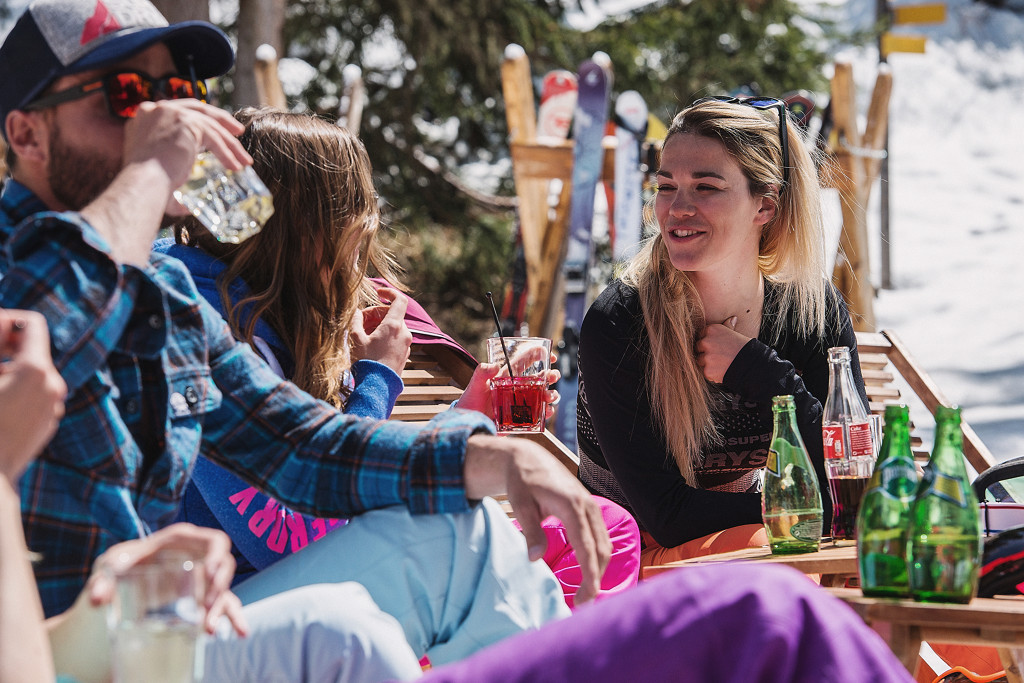 Spring skiing with friends. Photo by David Andre- Les Trois Vallées. 