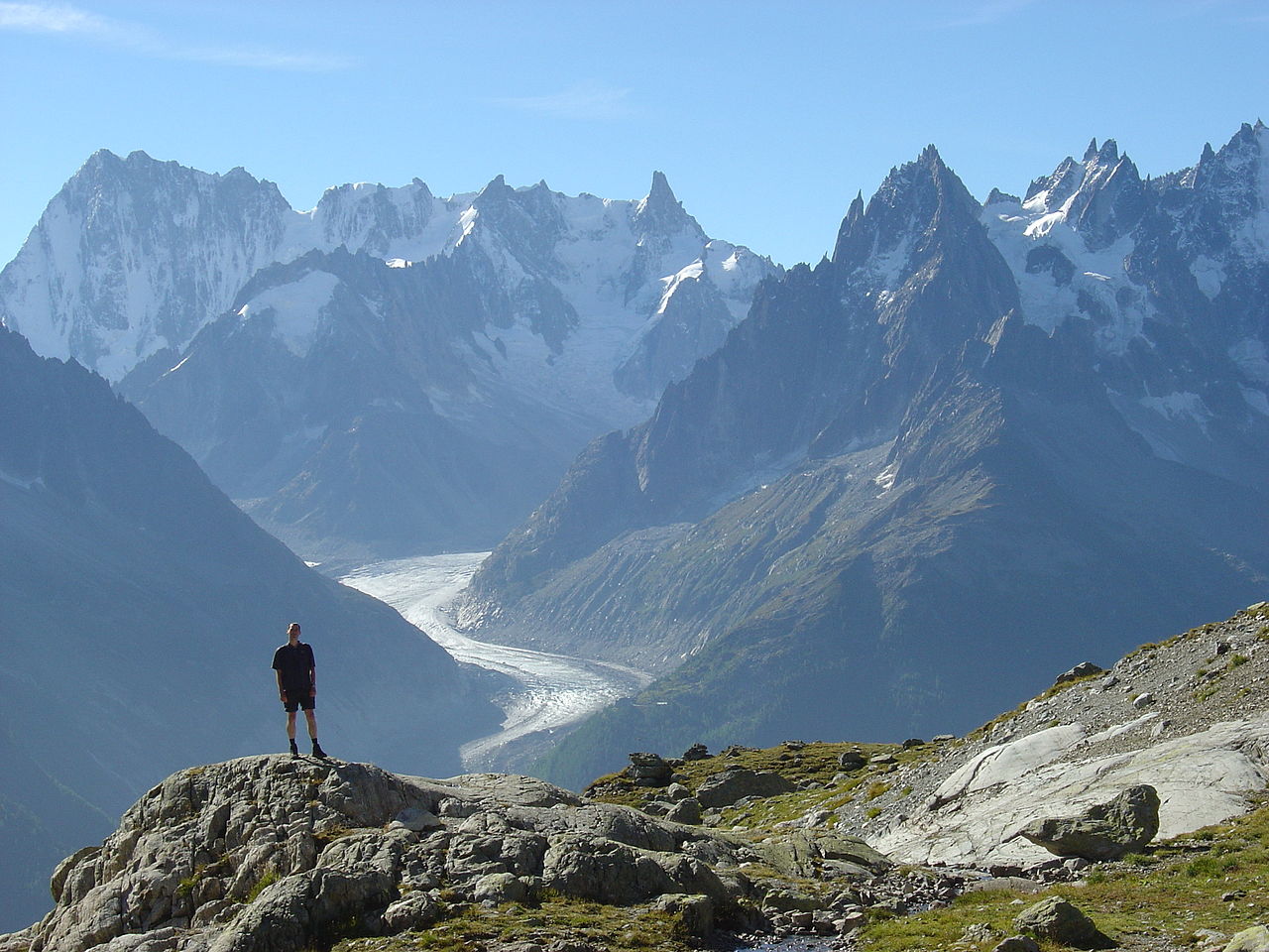 Montenvers, where the glacier is retracting, but a place of fantastic vistas, where we'll go this time. Chamonix Mont Blanc. 