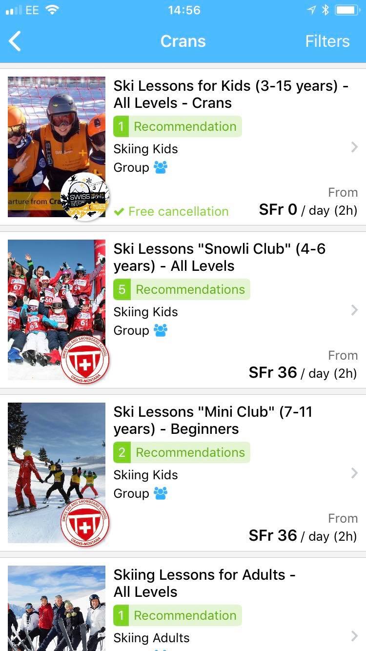 With CheckYeti.com you can pre-book the best ski or snowboard instructor for you before arriving into Crans-Montana. 