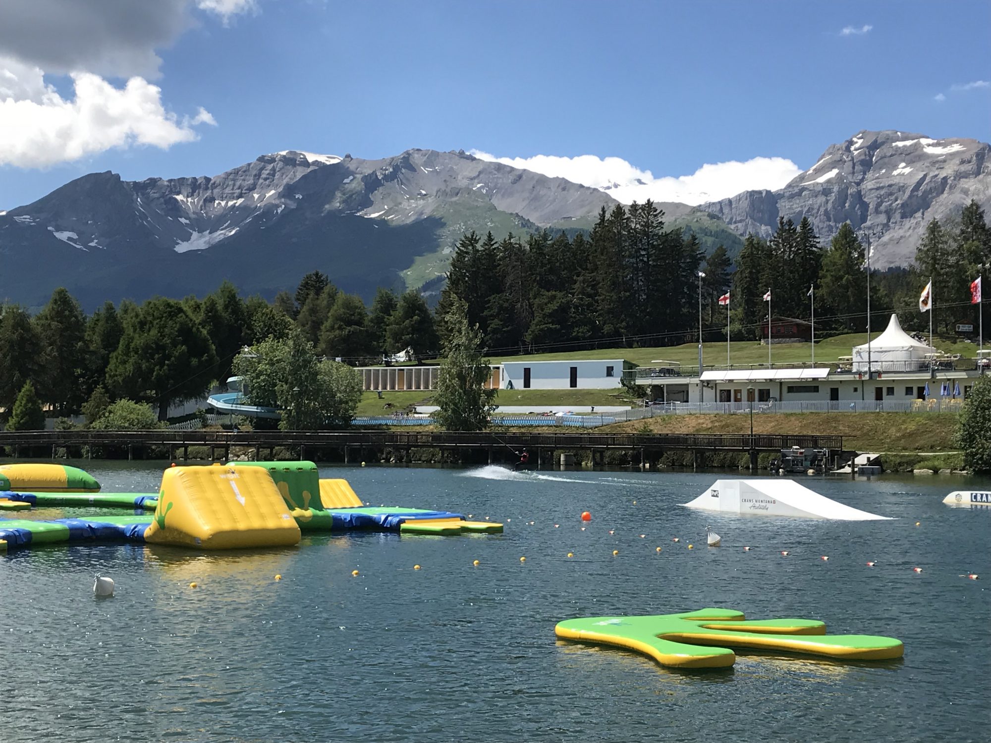 The lake and the beach in Crans-Montana during the summer season - Ètang Long. Photo: The-Ski-Guru. 