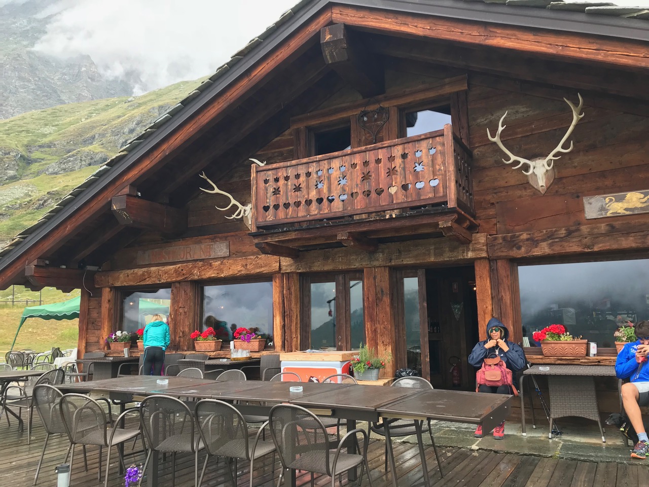 Royaume du Cervin was a great place to have a stop for lunch. It saved us to be drenched when the storm came. A day trekking with the family. Photo: The-Ski-Guru.