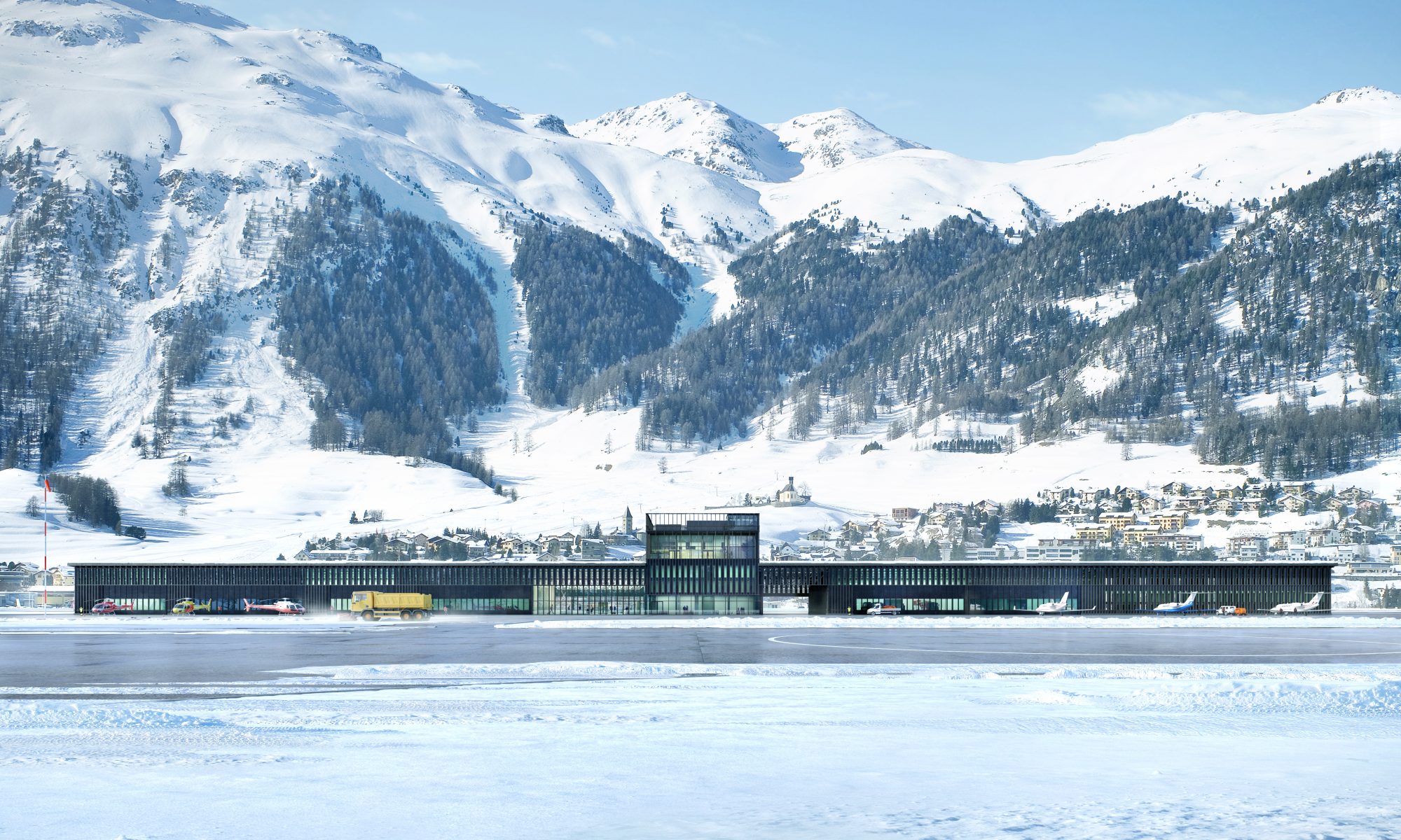 The Samedan Regional Airport, "Engadin Airport" is Europe's highest airport. Photo: Samedan Regional Airport.