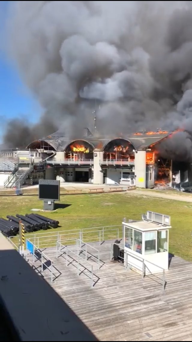 The station during the fire. Les Grands Montets. Compagnie du Mont Blanc. 