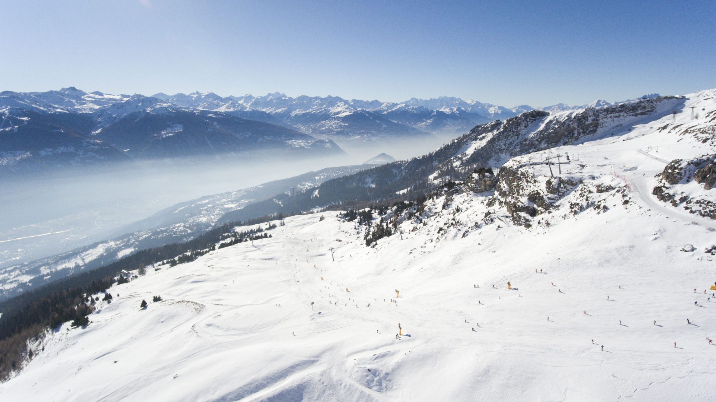 The skiing expanse of Crans Montana with the magnificent views. Photo courtesy: Crans-Montana Tourism Office. 