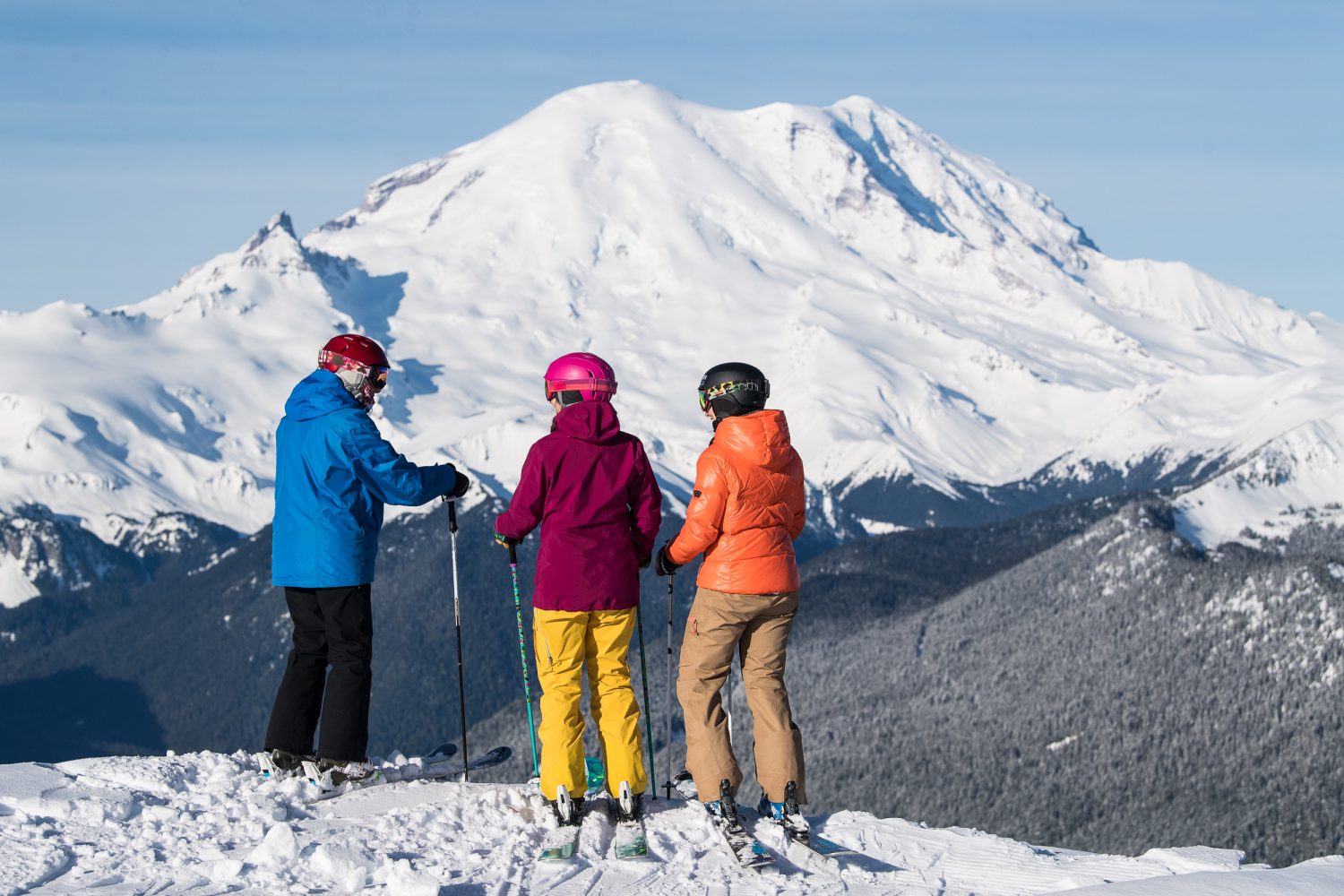 Crystal Mountain with Mount Raineer in the backdrop - another acquisition for Alterra Mountain Company and now in the IKON Pass.