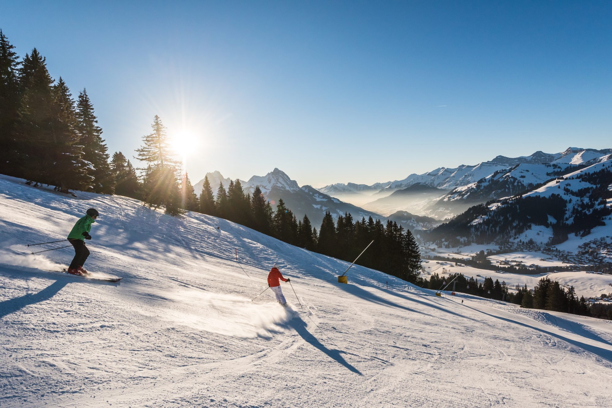 Gstaad Winter Shooting January 2017. Horneggli Skifahren. Photo: Gstaad Tourism Office.