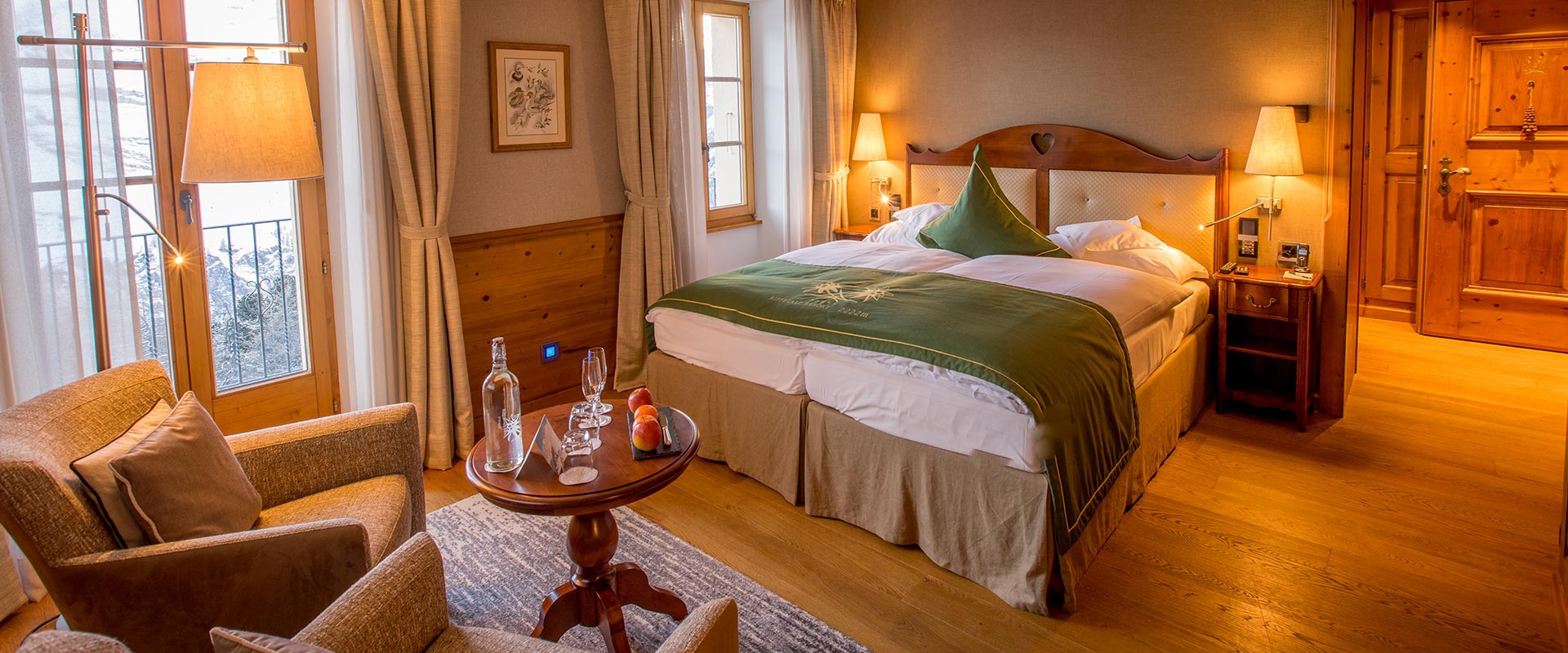 Room at the Riffelalp Resort.