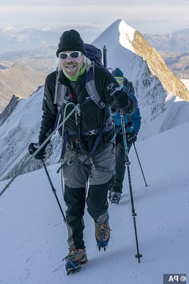 Sir Richard Branson on his climb to the Mont Blanc. 