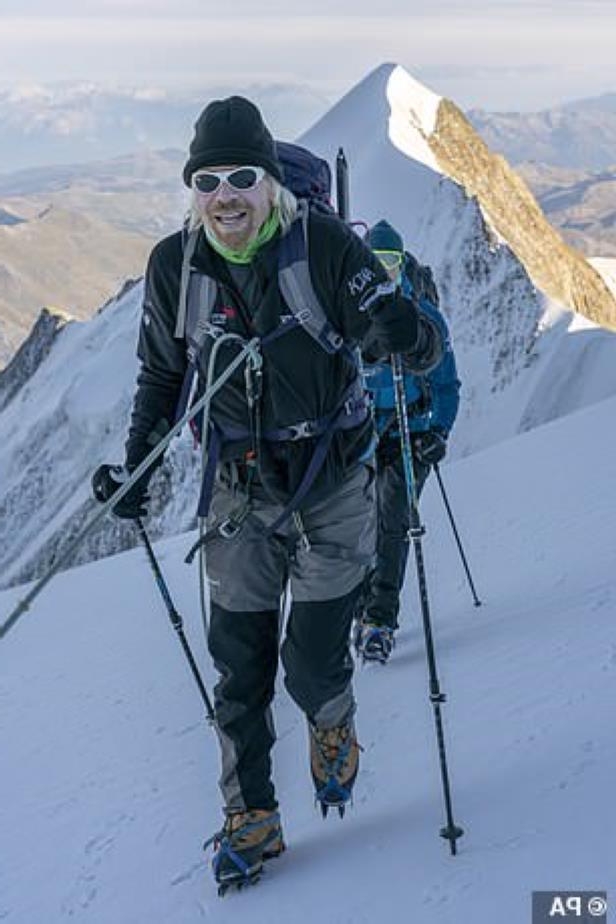 Sir Richard Branson on his climb to the Mont Blanc.