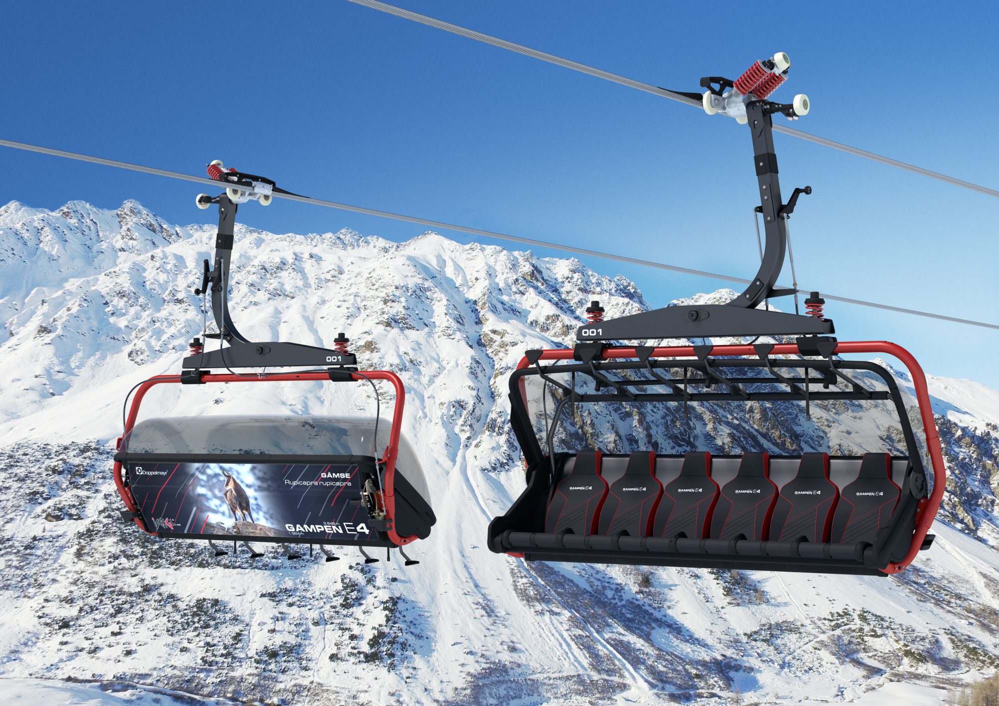 Sextuple chairlift Gampenbahn (Ischgl). Copyright: Silvrettaseilbahn AG. News from the Tirol’s ski resorts 2018/19.