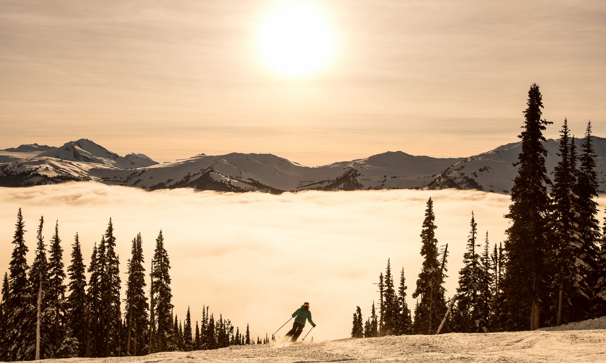 Whistler- The effect that looks like a sea of clouds- Photo by Paul Morrison - Whistler Blackcomb - Vail Resorts. New investments in Whistler Blackcomb to enhance the guest experience will be ready for the 2018-19 ski season