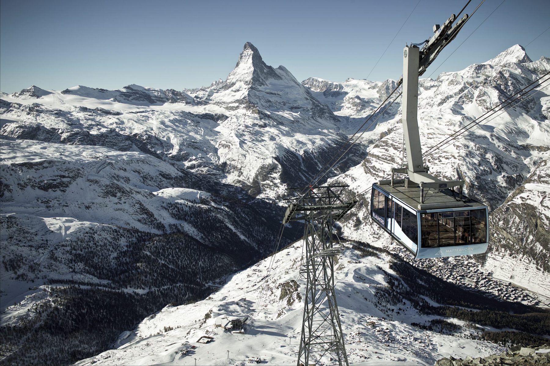 The Matterhorn, seen from Zermatt. Matterhorn Paradise photo. Rothorn.  Ikon Pass to include Zermatt and Cervinia for the 2019/20 ski season.