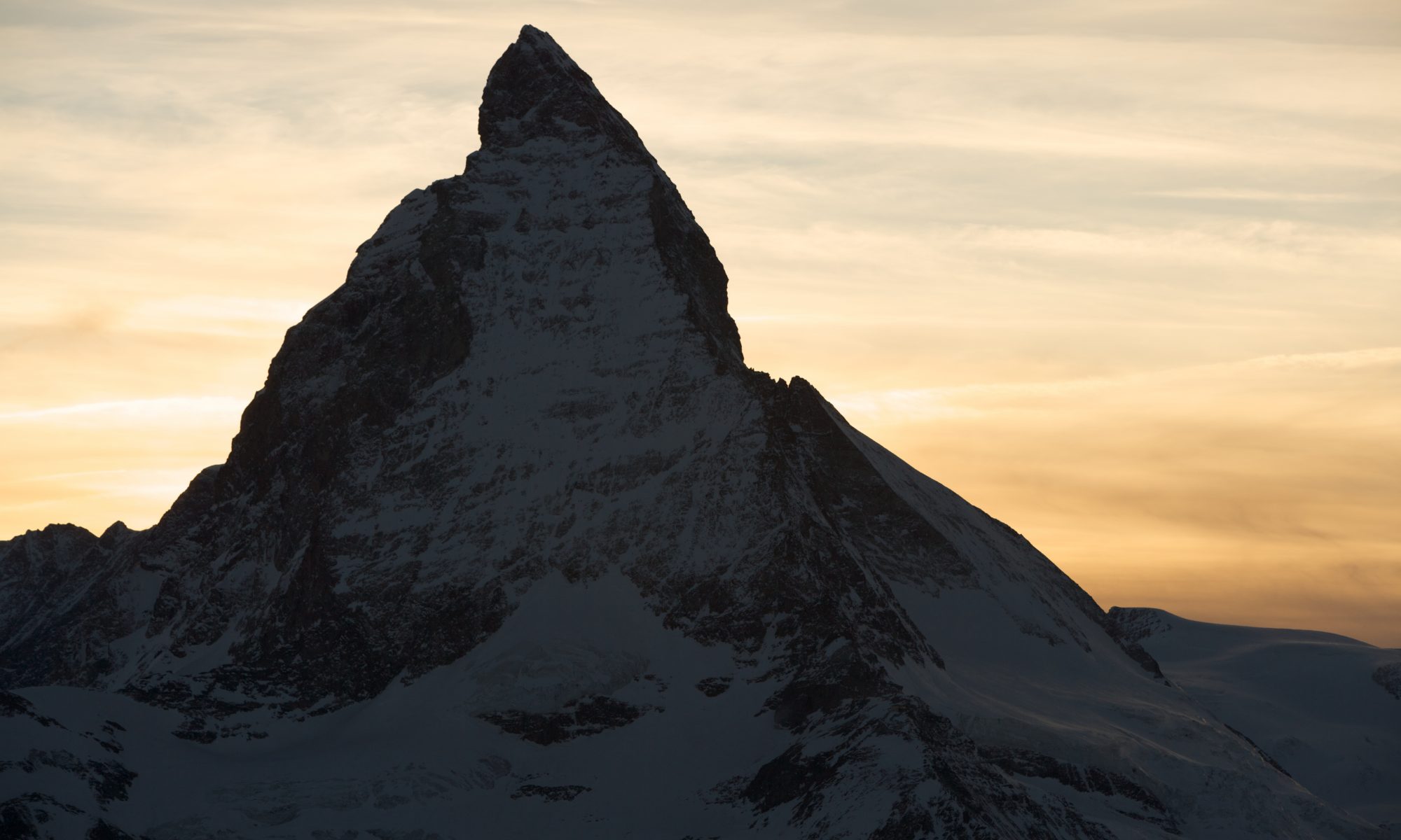 Matterhorn at dusk. Photo credit: Marc Weiler. Zermatt Tourism Office. Ikon Pass to include Zermatt and Cervinia for the 2019/20 ski season.