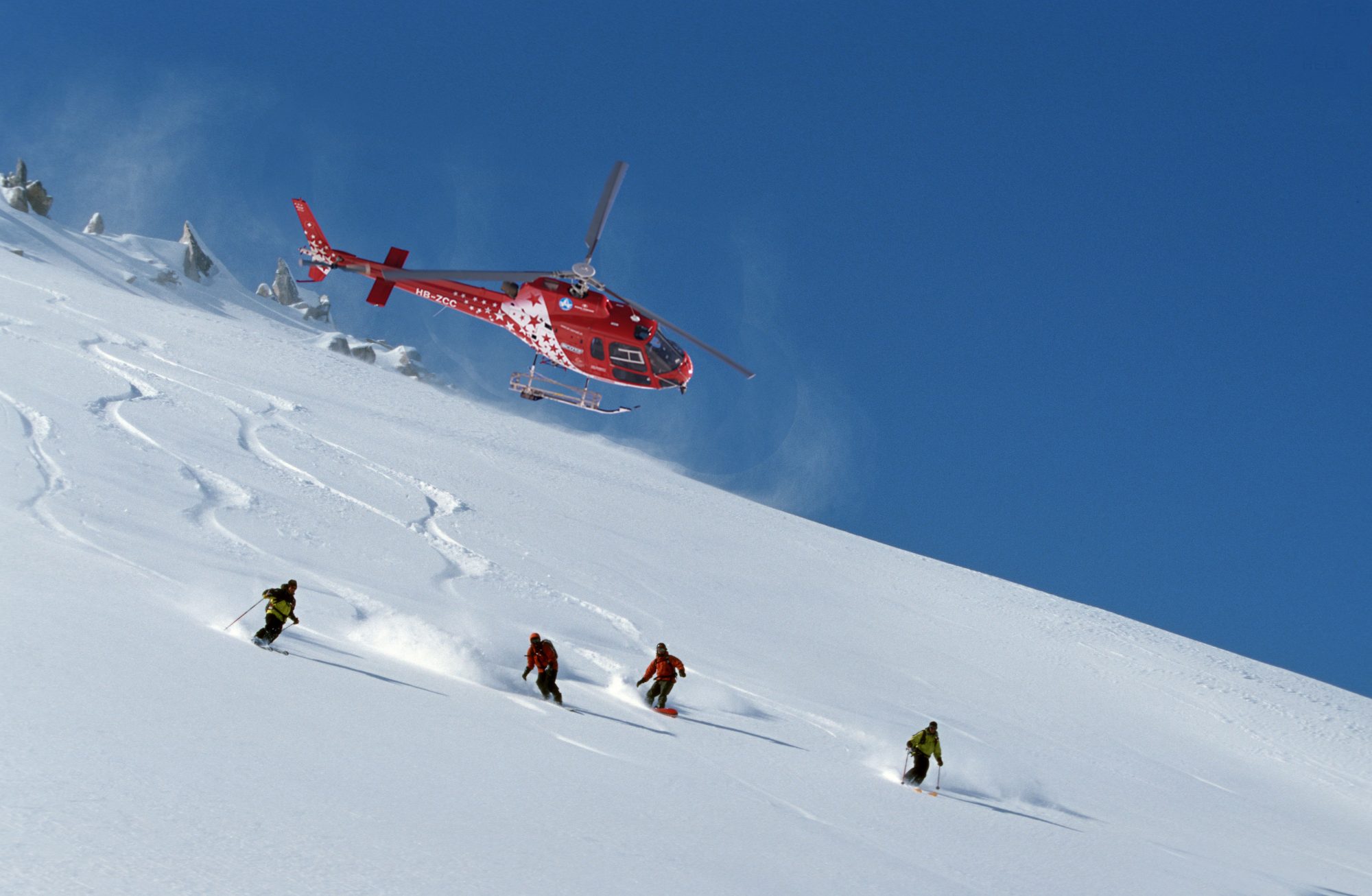 Heli-skiing in Zermatt. Air Zermatt. Photo courtesy Zermatt Tourism Office.