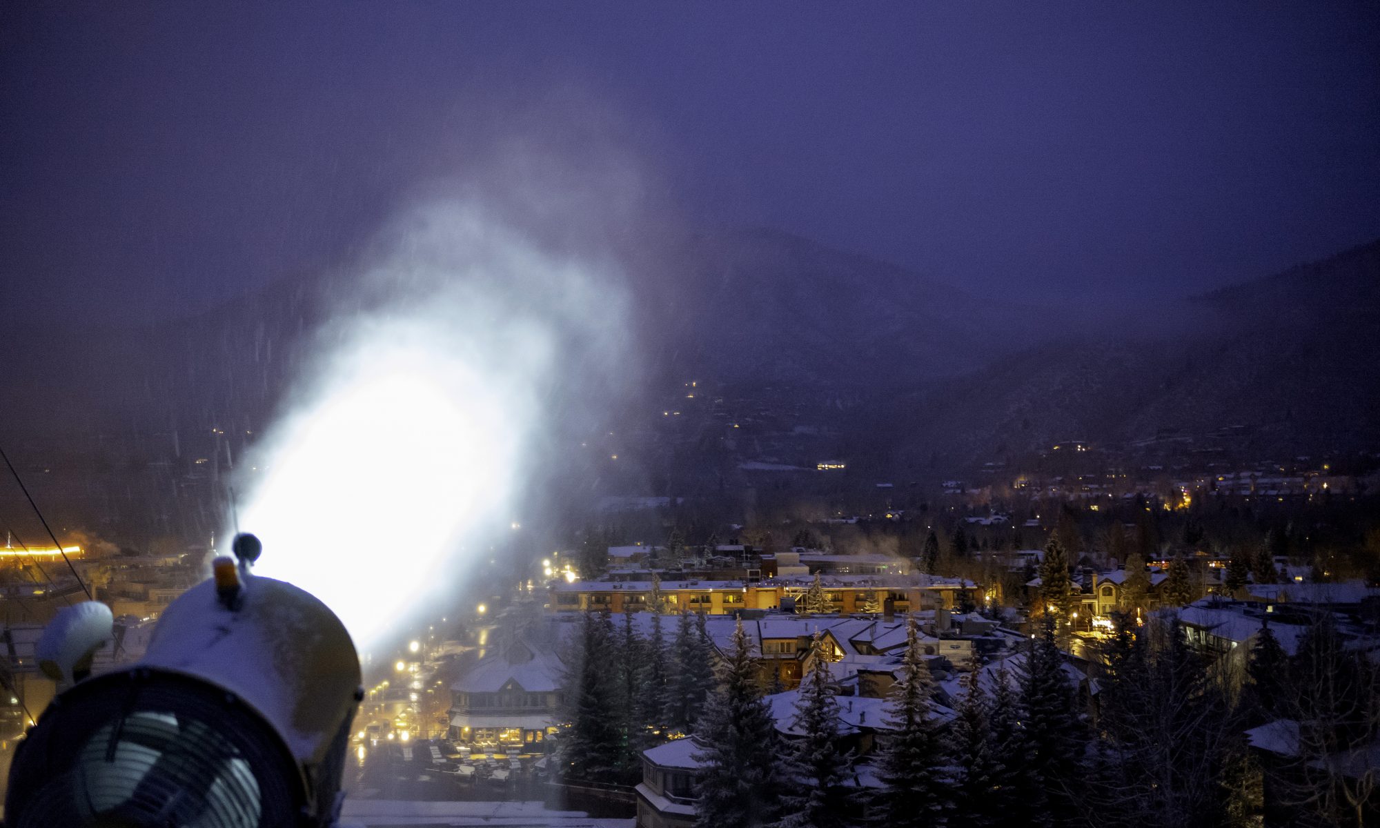 Ajax - Aspen Mountain Snowmaking -picture by Dan Bayer. Aspen Skiing Company. Snowmaking Operations Underway at Aspen Snowmass for the 2018-19 Season