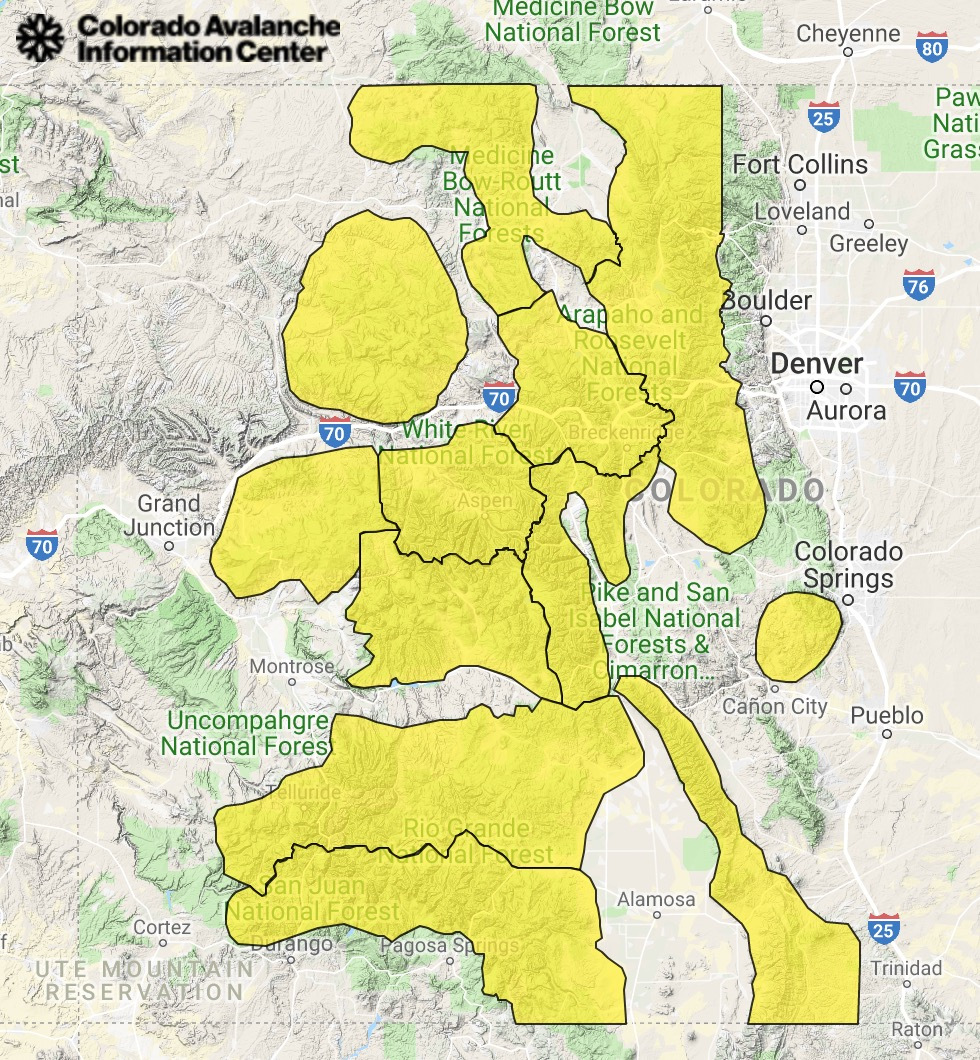 Colorado Avalanche Center- Avalanche Bulletin. Skier caught in an avalanche in permit area of Aspen Mountain Powder Tours avoids serious injuries.