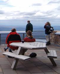 A pause on a ski day at a deck in Cairngorm Mountain. Cairngorm Mountain's funicular might not open this coming season. 