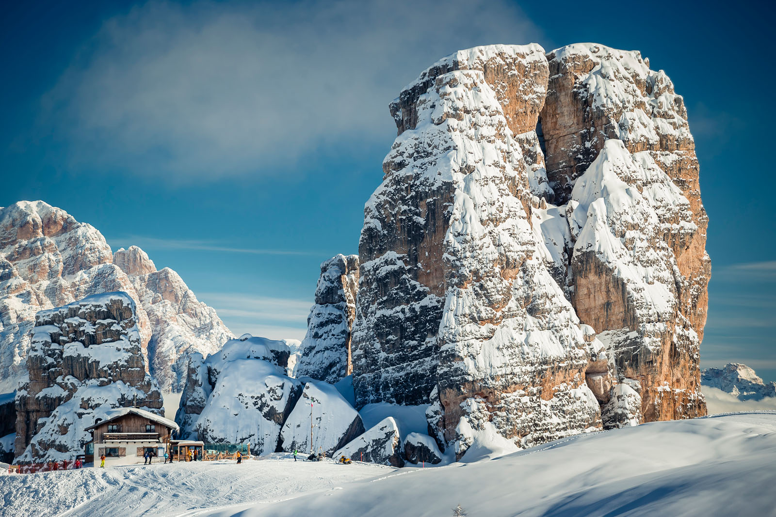 The famous 5 Torri in Cortina. Photo: www.bandion.it- Cortina Marketing. Cortina D’Ampezzo is gearing up for a great winter season and the 2021 Ski World Championships.