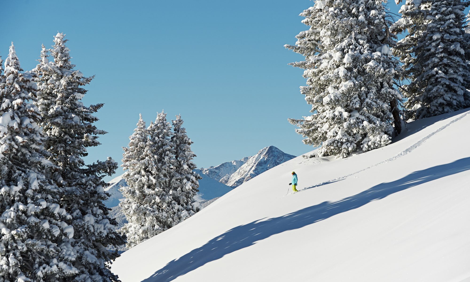 Back Bowls of Vail, Colorado. Photo: Jack Affleck - Vail Resorts. Epic Pass expans European Access in World-Class Resort in France and Italy: Les 3 Vallées in France and Skirama Dolomiti Adamello Brenta in Italy.