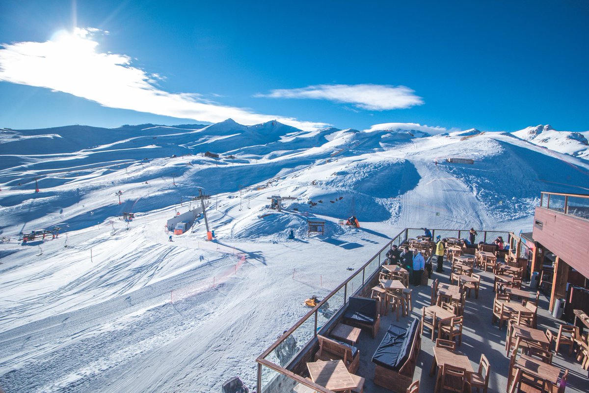 A nice terrace with a view - Valle Nevado Resort. Valle Nevado is now part of the IKON Pass. Photo Valle Nevado. 