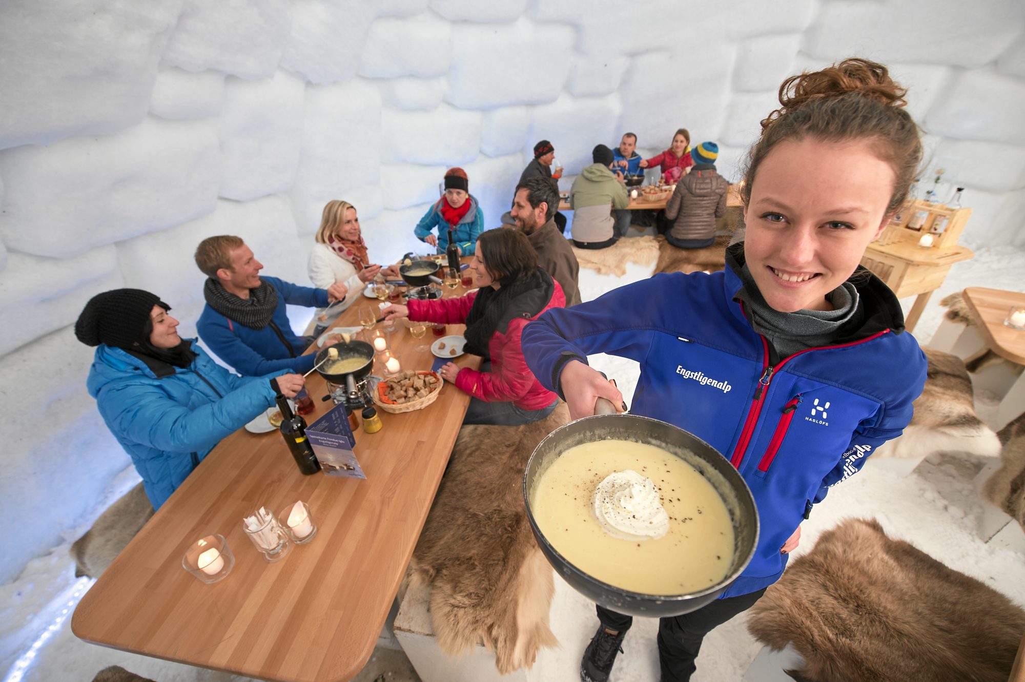 ADELBODEN - A great night out at the Fondu==e Igloo. And maybe you could stay at the Ice Hotel for the night too?  Copyright by Adelboden Tourismus By-line: swiss-image.ch/Stephan Boegli. Adelboden Lenk Kandersteg: What is going on for the 2018-19 ski season.