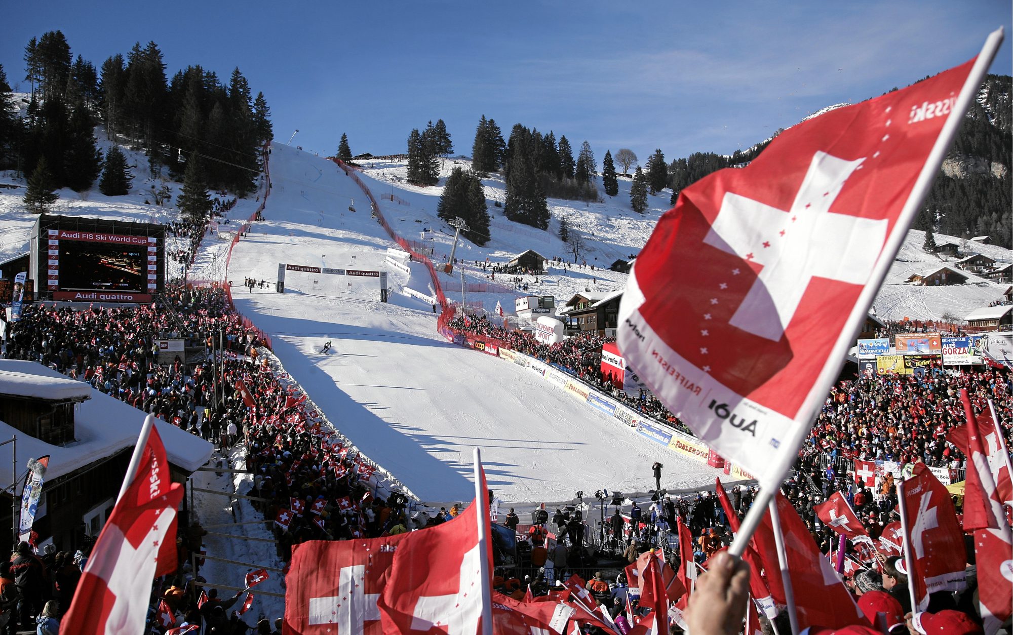 ADELBODEN - Every year the FIS Ski World Cup comes to Adelboden .  Copyright by Adelboden Tourismus By-line: swiss-image.ch/Peter Klaunzer. Adelboden Lenk Kandersteg: What is going on for the 2018-19 ski season.