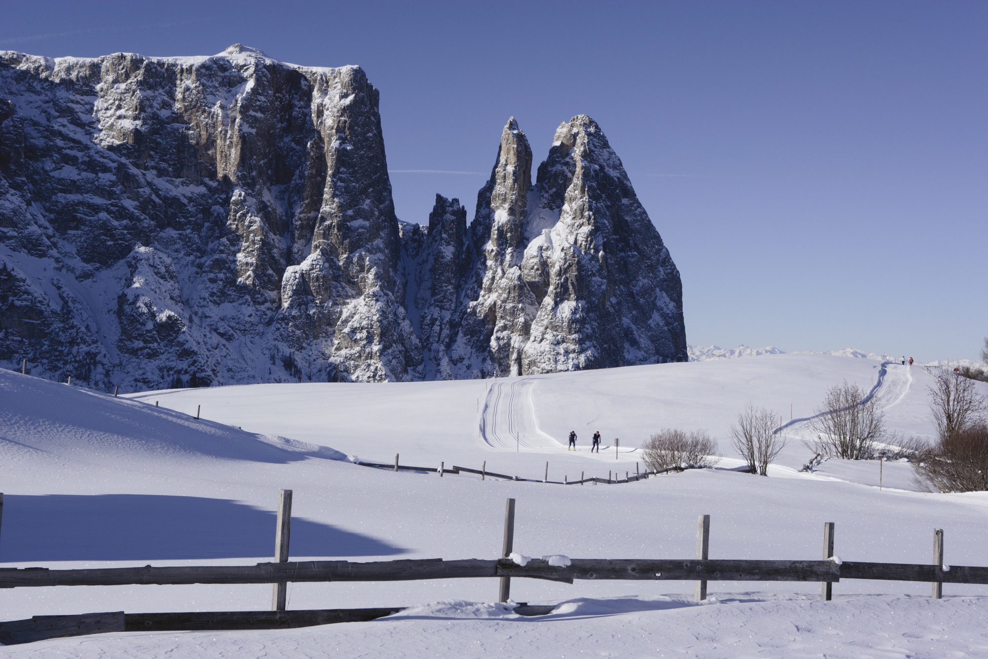 Cross-country skiing through the calm winter idyll with a view on Mount Sciliar/Schlern: the snow-capped wooden fences of the high plateau are the sole witness to the pastoral activities of summer. Season Opening’s at the different ski resorts of Sudtirol and Christmas Markets.