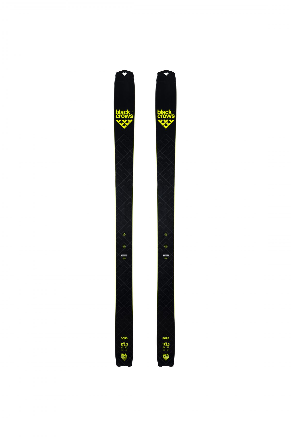 Solis - top of skis. Black Crows skis for the 2018/19 ski season.