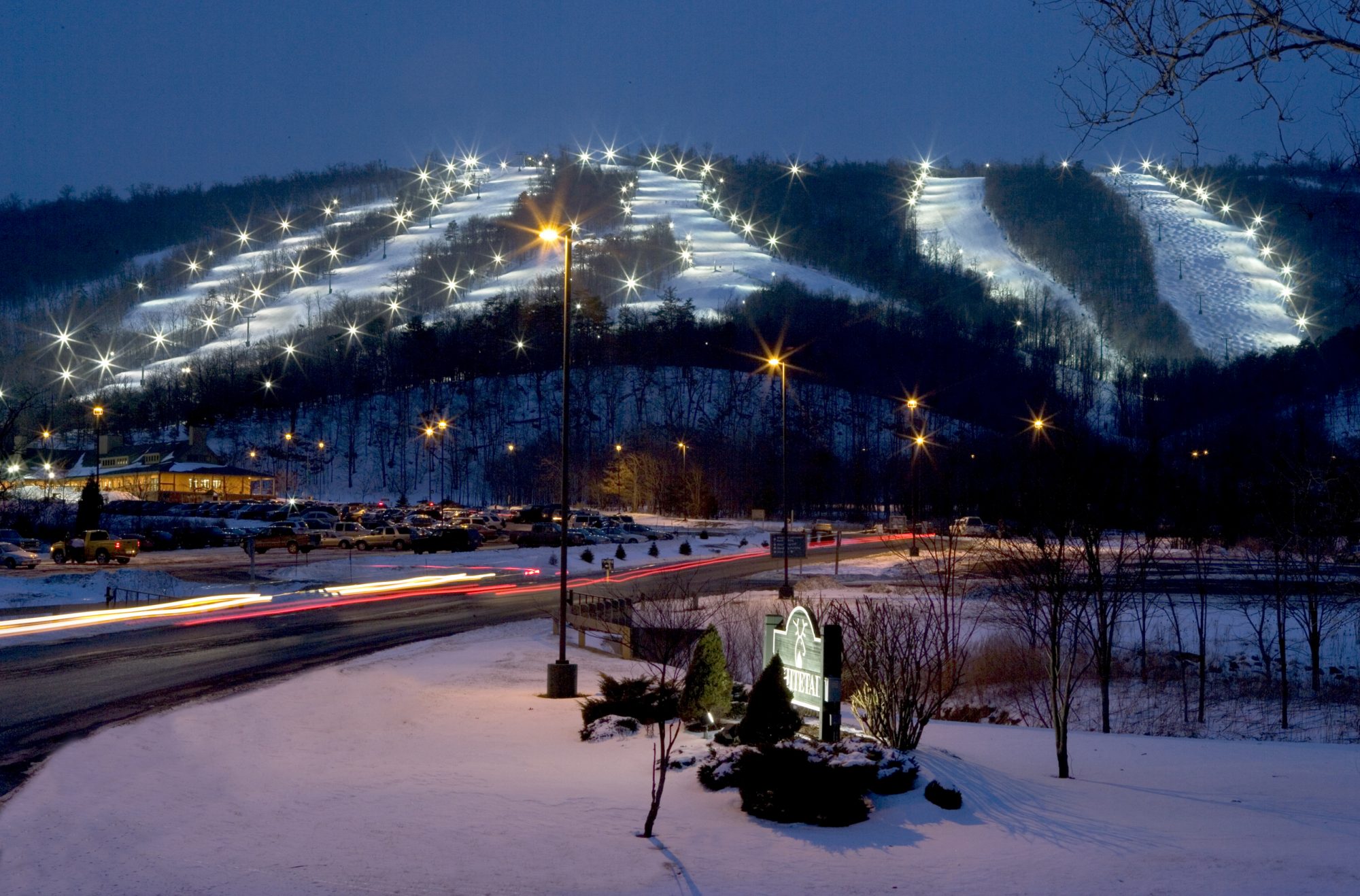 Night skiing at Whitetail Resort. Photo: Peak Resorts. Peak Resorts Completes Acquisition of Snow Time.