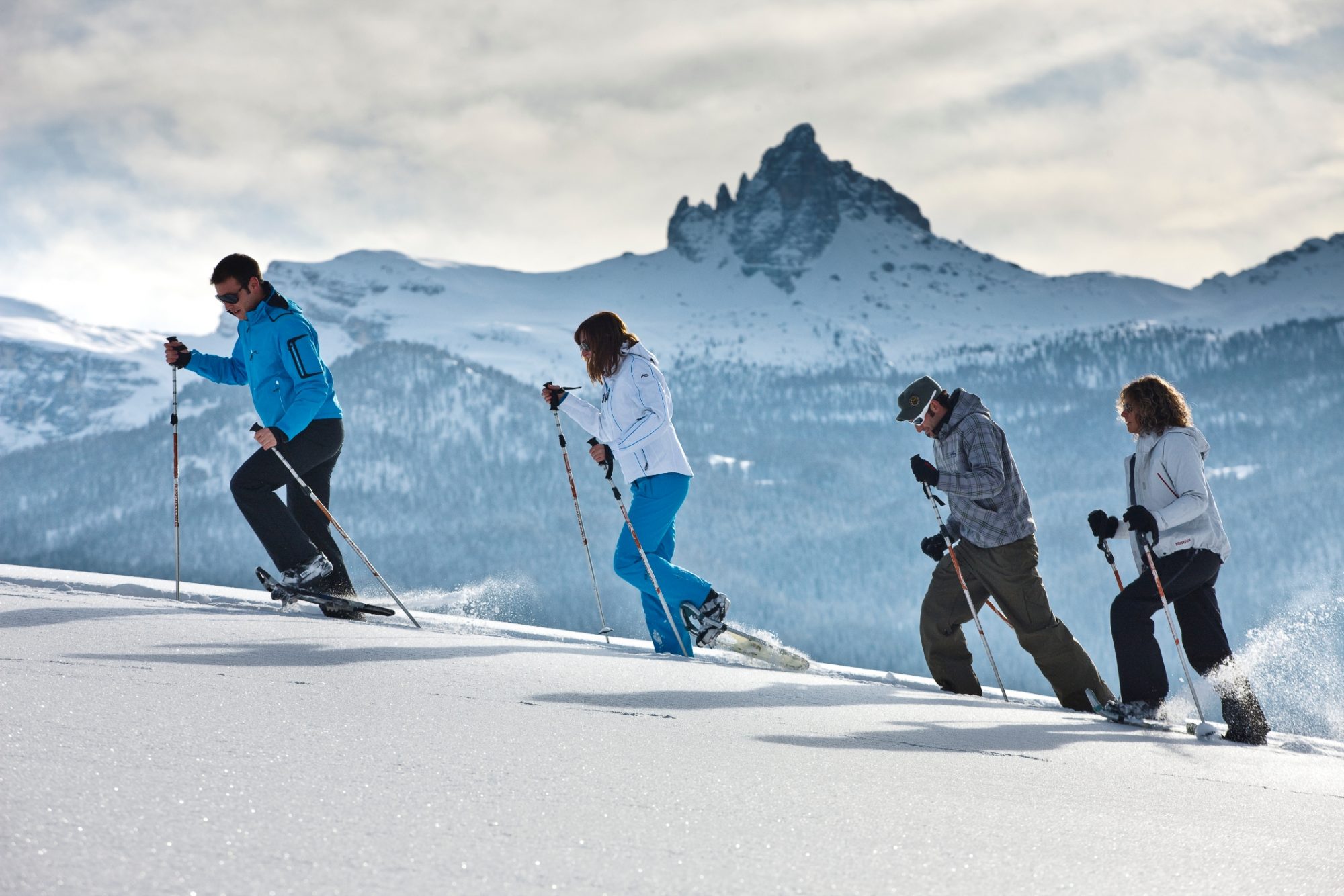 Snowshoeing in Cortina. Photo www.bandion.it. Cortina Marketing. Cortina D’Ampezzo is gearing up for a great winter season and the 2021 Ski World Championships.