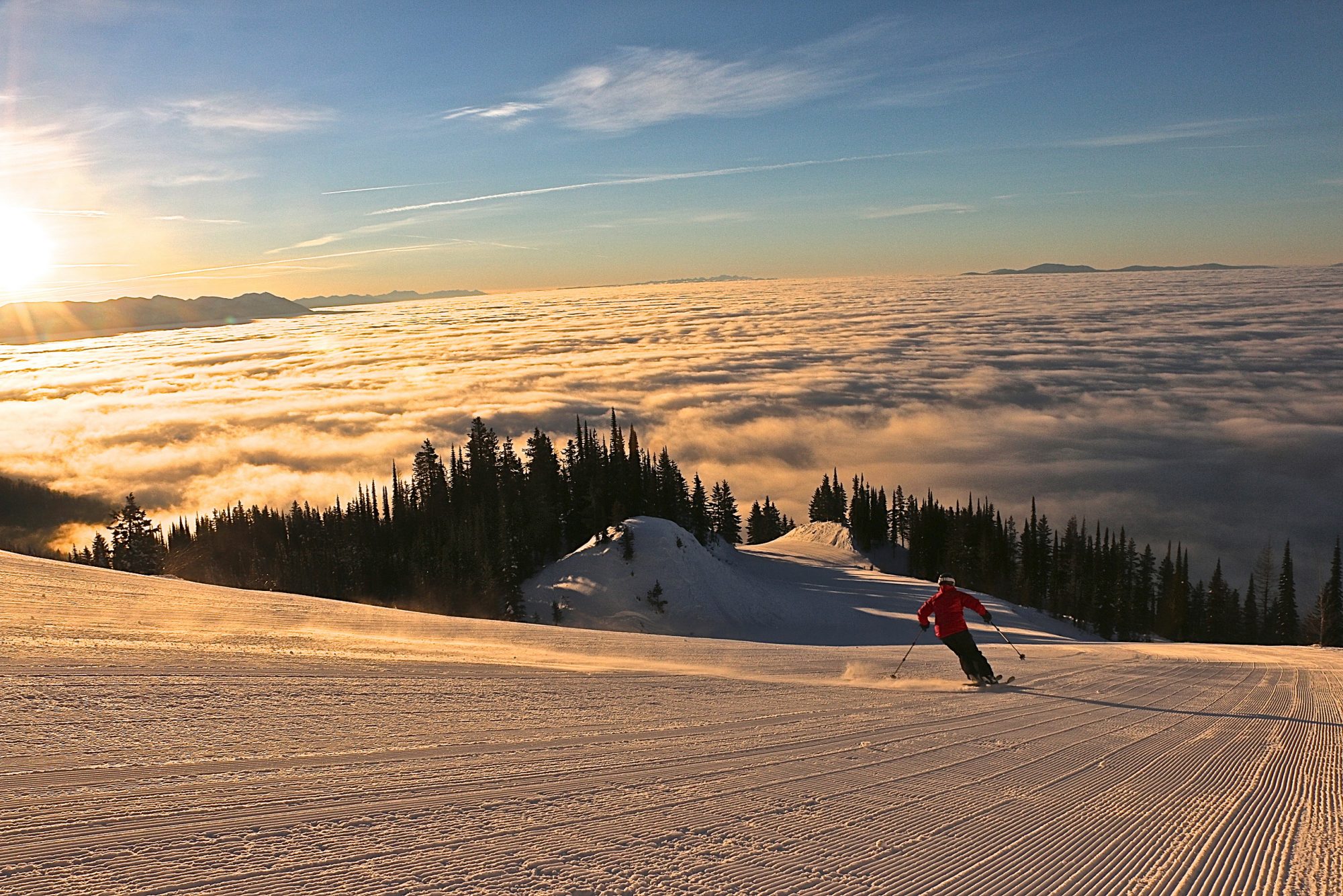 Whitefish Inversion - when the cloud is down valley and the sun up in the mountains. Photo: Whitefish Mountain Resort. Whitefish Mountain Resort got 140 people evacuated from chairlift. 