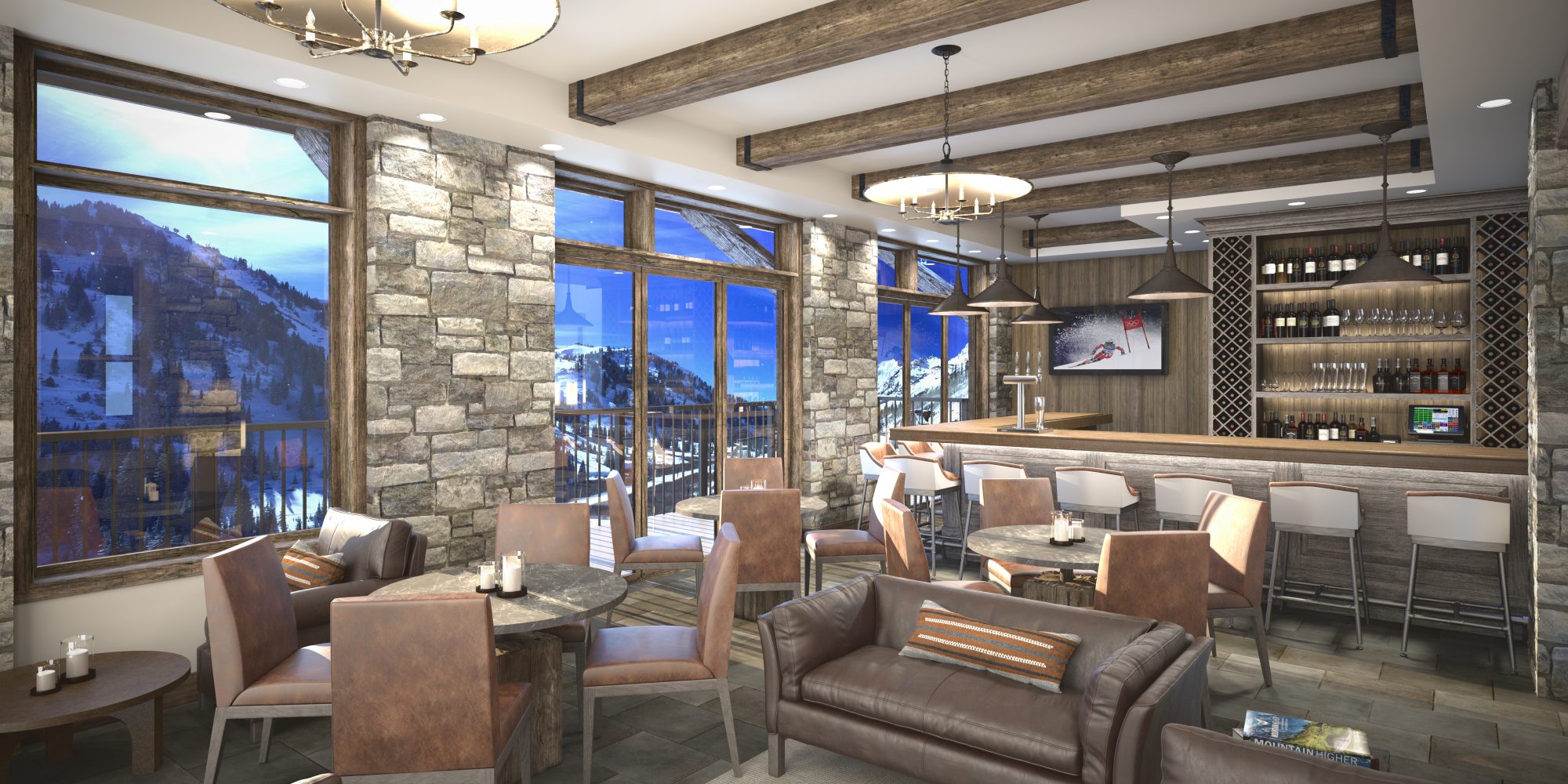 Snowpine Lodge- Bar Final Render. Credit: Snowpine Lodge. Snowpine Lodge Set to Open January 30, 2019.