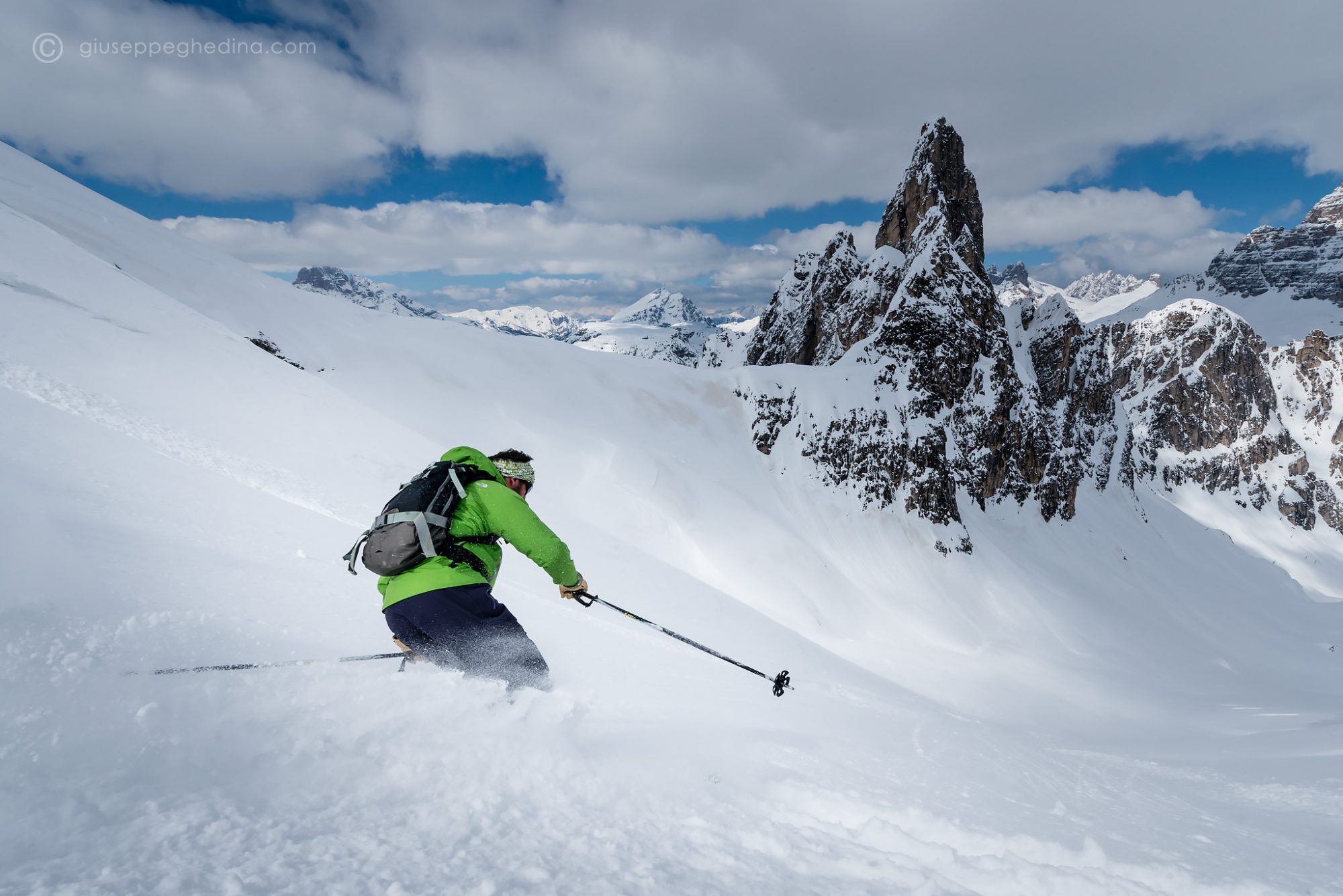 The-Ski-Guru Travel takes you to a Long Ski Safari in the Dolomites. Photo: Giuseppe Ghedina. 